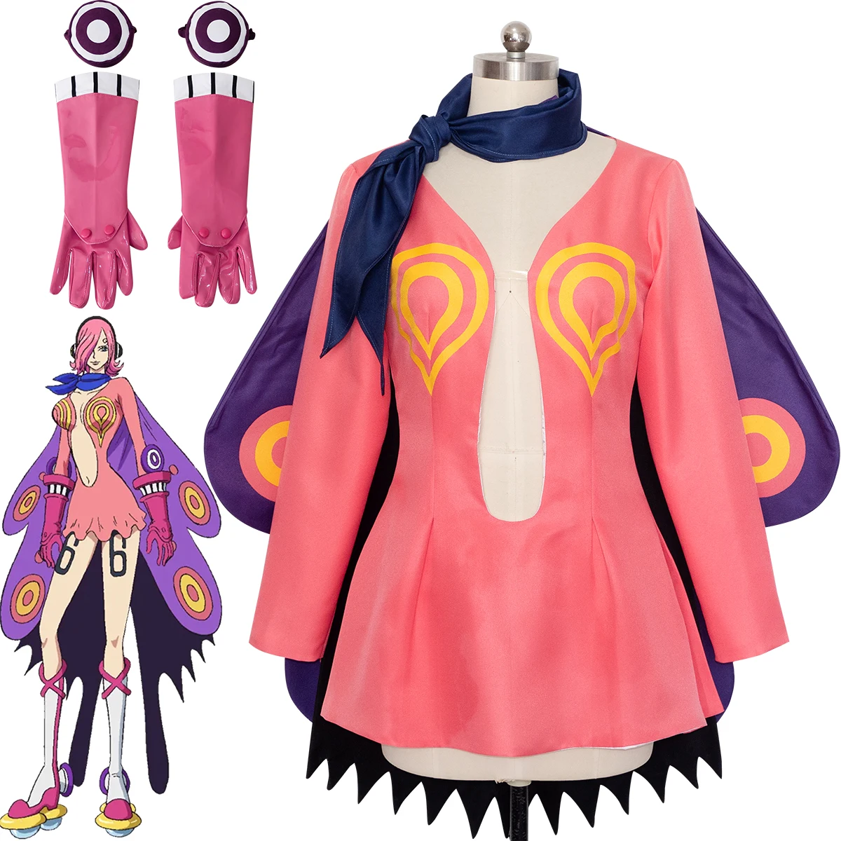 Disfraz de Cosplay de Reiju de One Piece, Traje de Asalto de Germa 66 de la Princesa Reiju, Vestido de Anime