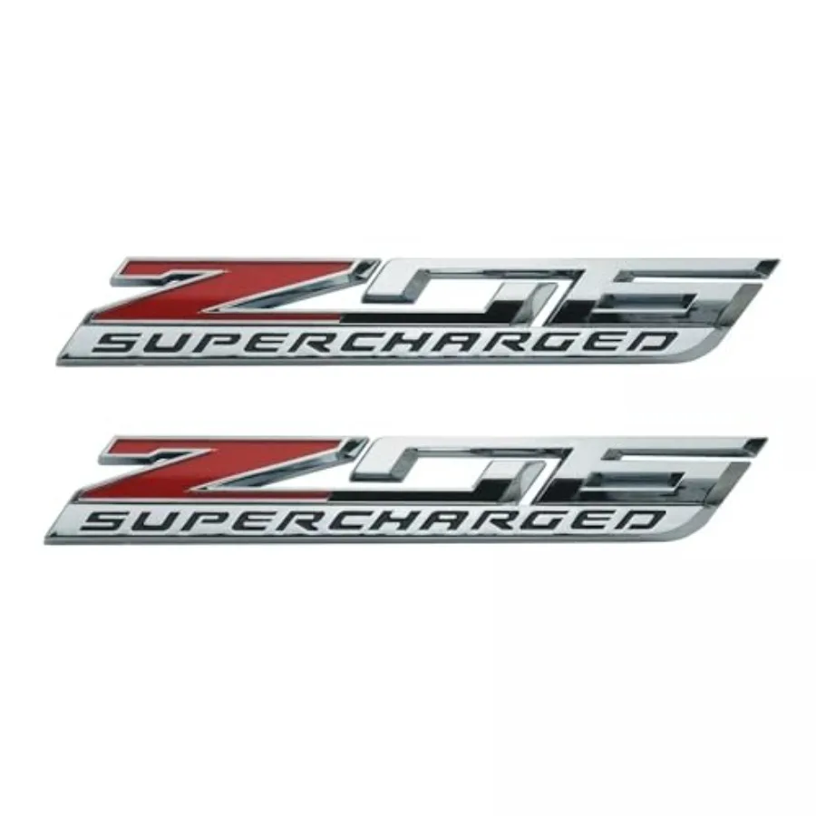 

2 шт. 3D-эмблемы с магнитом для Chevrolet Corvette C7 ZO6 Supercharged, LT4, 2015-2019 гг., серебристо-красные, на замену для C7