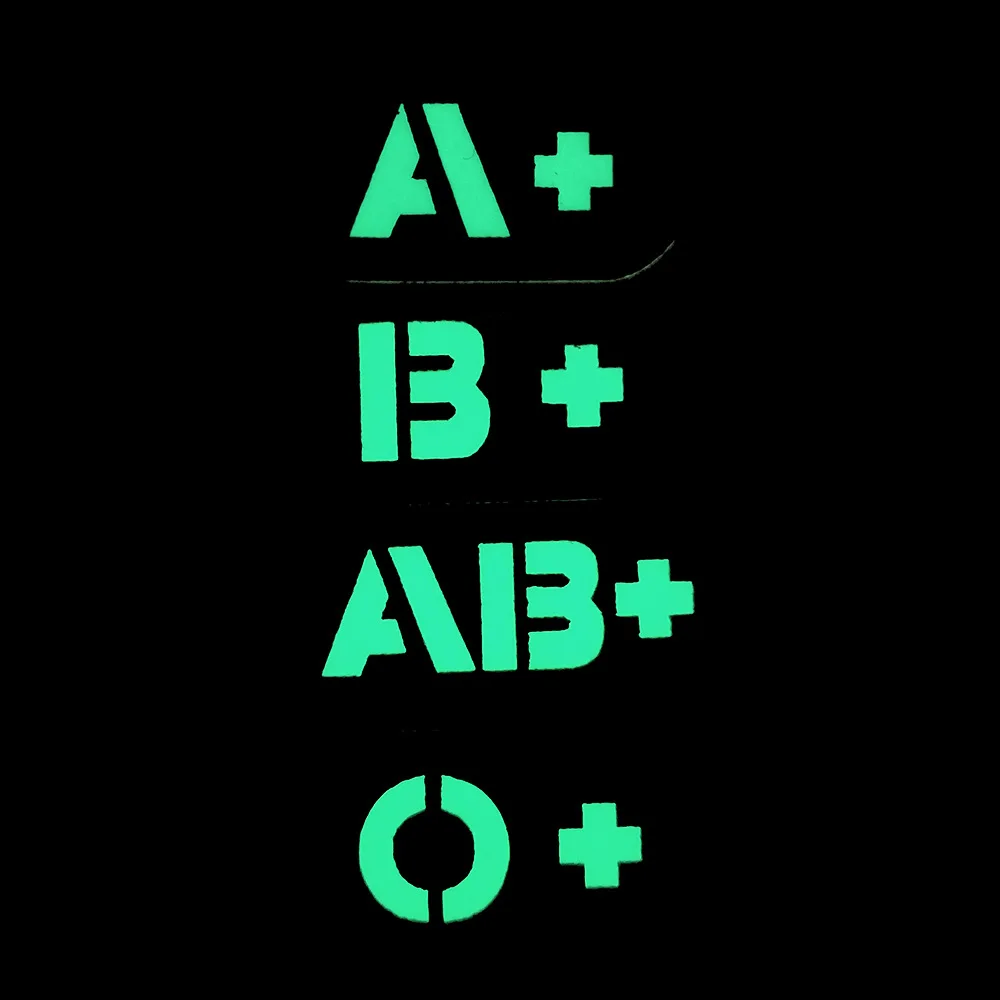 ИК светоотражающий A + B + AB + мини-патч для группы крови, комплект первой помощи, тактический значок для морального духа, патч для одежды, швейная вышивка, сделай сам