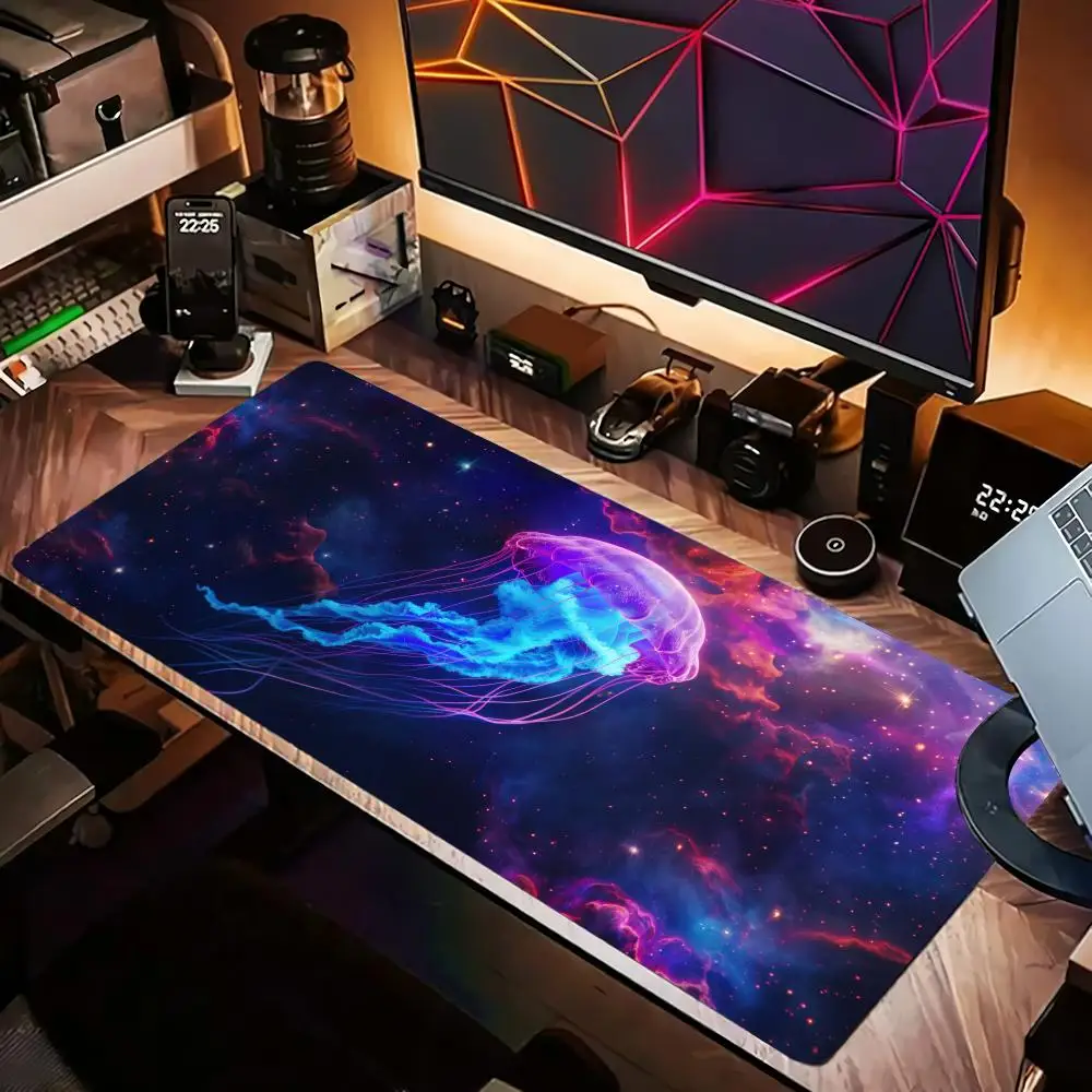 Artistieke illustratie kleurrijke kat anime Muismat gaming mat Bureaumat pc accessoires toetsenbord muismat geschikt voor werk en spel