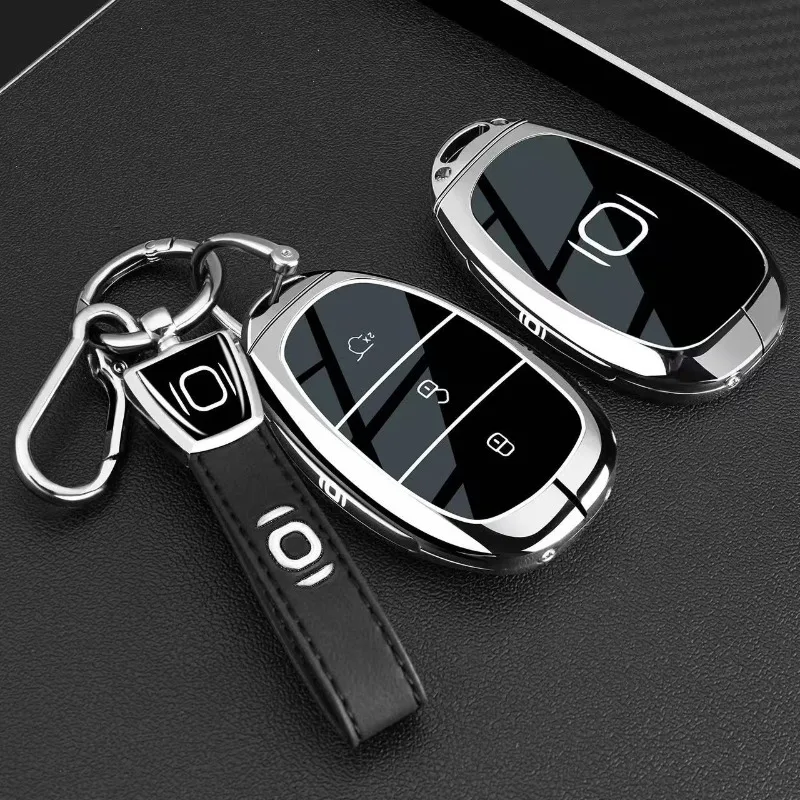 Premium Zinc Alloy Key Cover Case for Changan Qiyuan Q07 / A07 / Q05 (2025-2026) - Protective Key Fob Shell Key Bag Chain