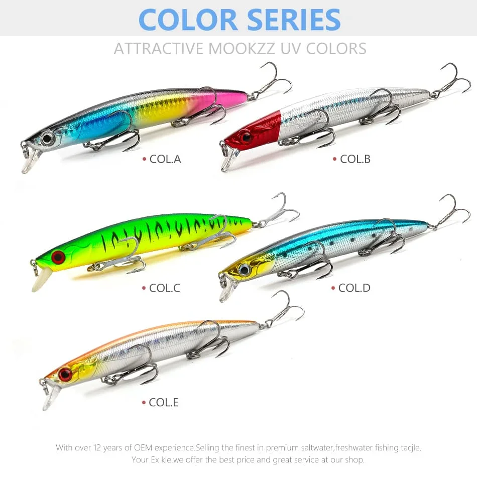 MOOKZZ Floating MINNOW Fishing Lure 140MM 29G  120MM 19G Floating Minnow Fishing Lures Japan Wobble Minnow Crankbait Hard Lure