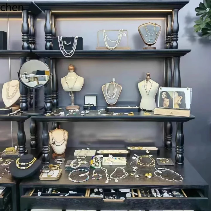 PYH Jewelry Display Cabinet Jewelry Store Display Cabinet Counter Headwear Necklace Ornament Wall Cabinet