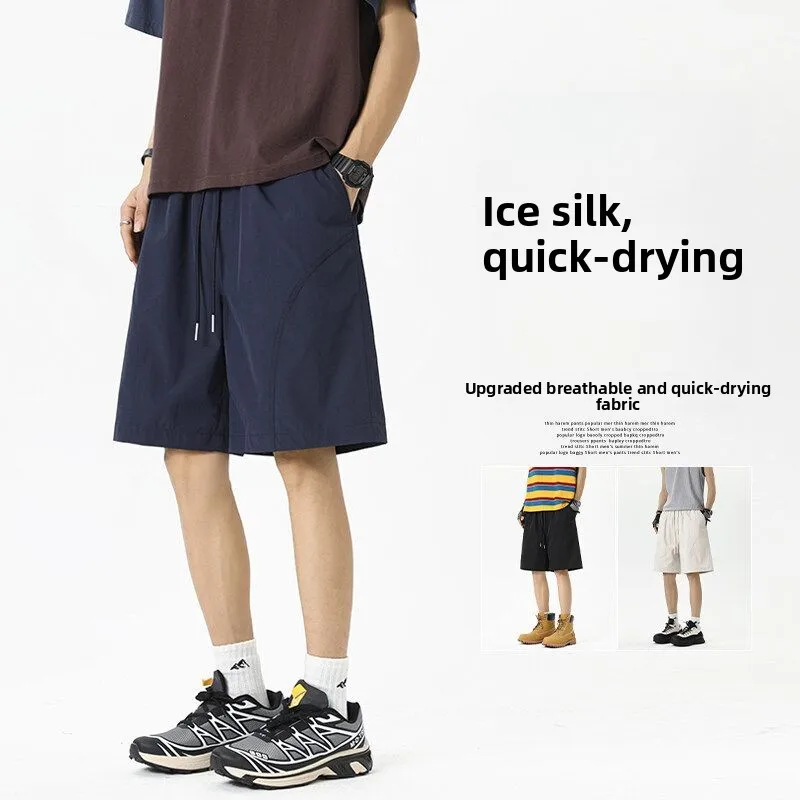 

Quick Dry American Style Khaki Workwear Shorts Men's Large Size Summer Trendy Basketball Sports Casual Five-Quarter Length