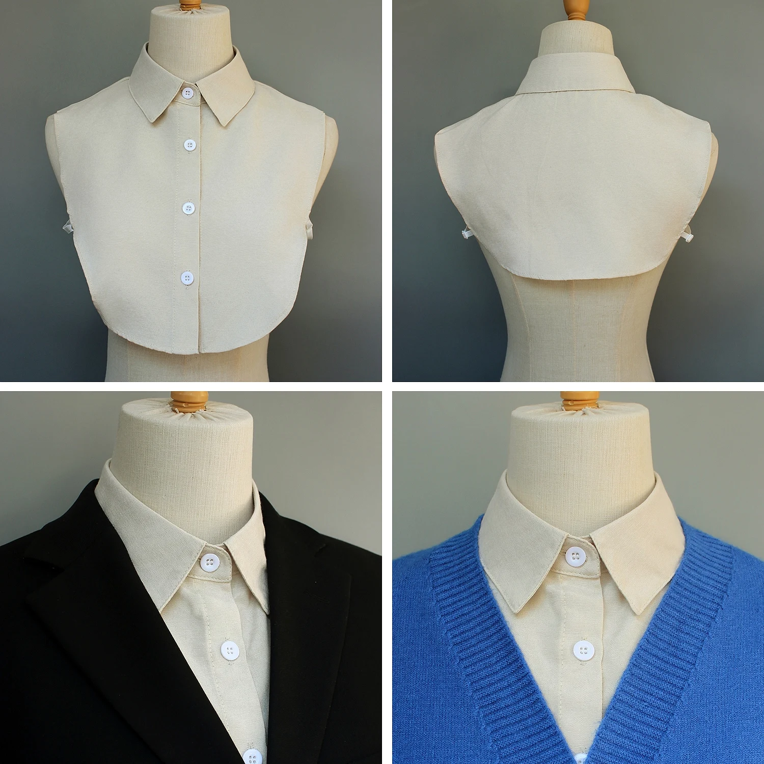 طوق كاذب مزيج واحد مصنوع من قماش أكسفورد، مريح ومسامي، عملي، متعدد الاستخدامات للسيدات، متوفر في م #3