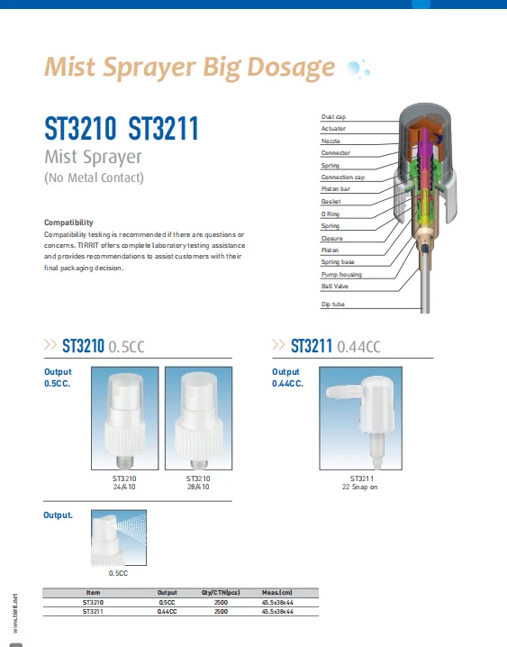 hand-held cosmetic PP spray head