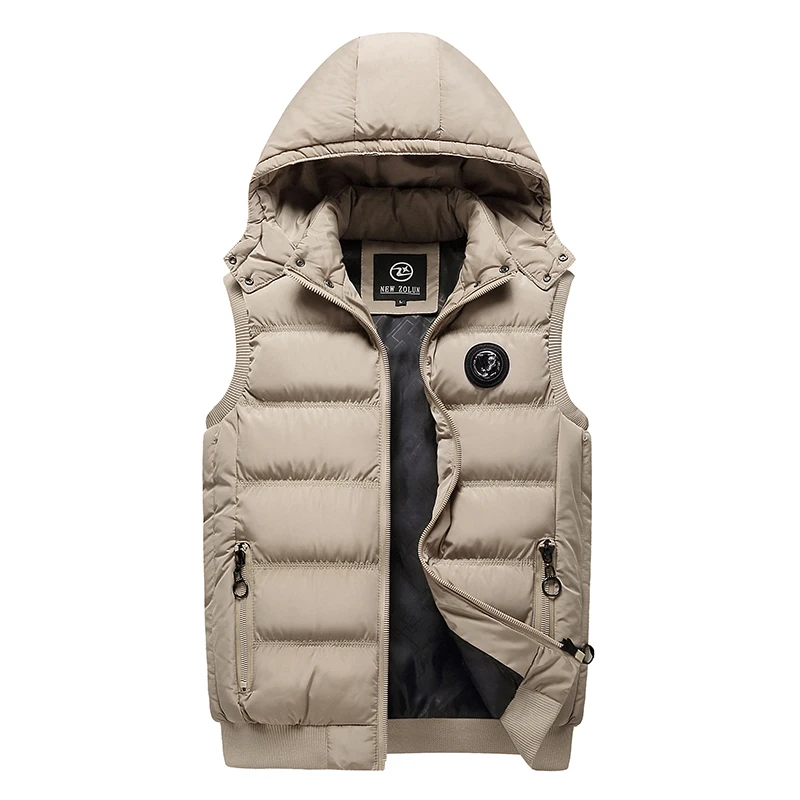 Brand Men's Vest Winter Sleeveless Jackets Down Vest Men Hooded Warm New 2022 Casual Outwear Hat Detachable Outer Vest Chalecos