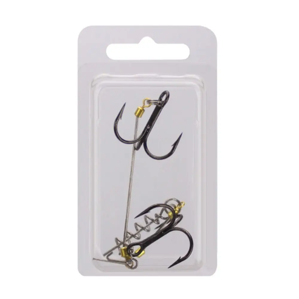 Barbed Assist Fishing Hook com parafuso Pin, Treble Fish Hook, Equipamento de arame de aço, Bass Perch Tackle