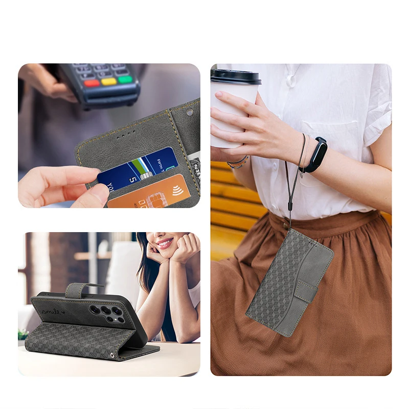 

Mobile phone case for Samsung S25 Ultra with dual SIM card faux leather case