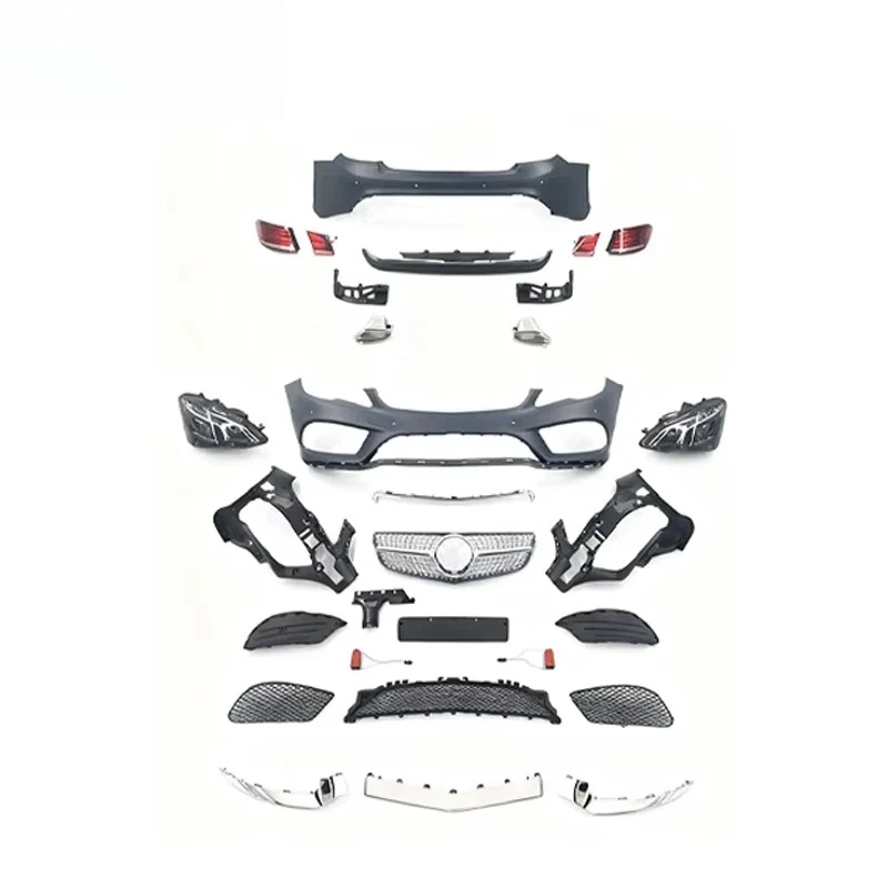 High Quality PP Old to New Body Kit   Coupe W207, Full Set with Front Rear Bumper & Headlamp Modification Parts