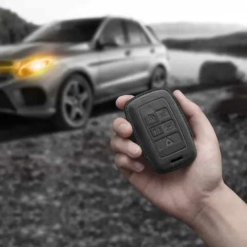 Suede Leather Car Key Case For Land Rover Range Rover Evoque Discovery Sport Velar For Jaguar XE XF E-Pace F-Pace Accessories 10 best sales jaguar f pace key case - №6