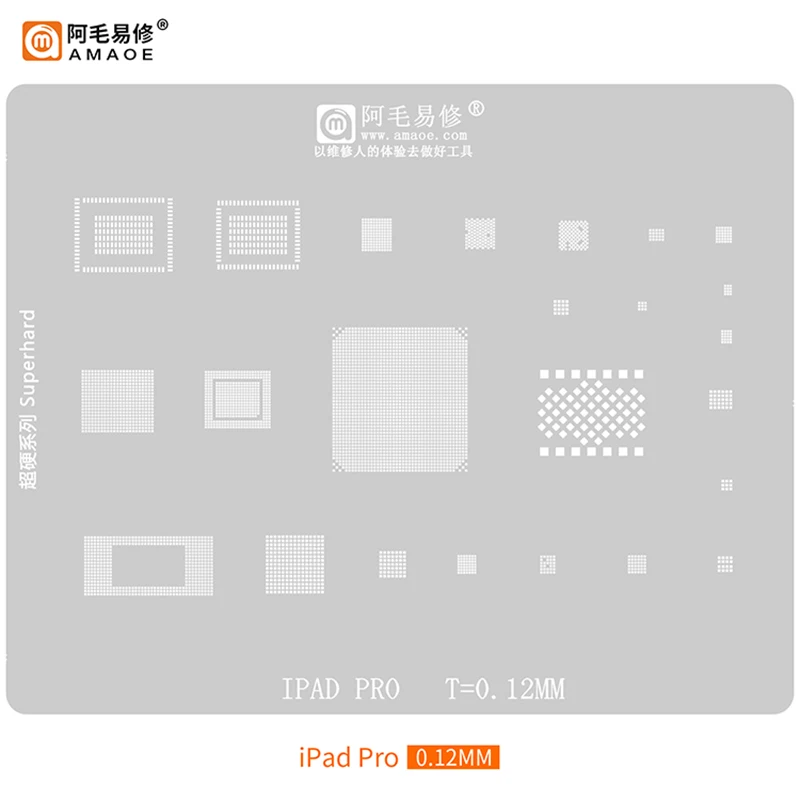 Amaoe BGA Reballing Stencil For Ipad Pro 12.9 10.5 9.7 A14 A9 A10X A12 A12X 2 3 4 5 6 Air Mini M1 M2 A13 CPU Nand Power Audio IC