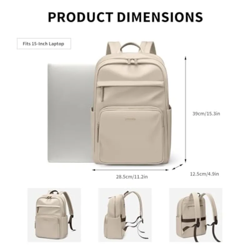 GOLF SUPAGS Women Laptop Backpack Fits 15 Inch Notebook Casual Daypack for Work Travel College Backpack Purse (Apricot)