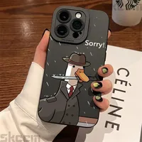 Fun Duck Phone Case For iPhone 16 15 14 13 12 11 Pro Max Mini X XR XS Max 7 8 15 16 Plus SE Men Shock-Proof Silicone Soft Cover