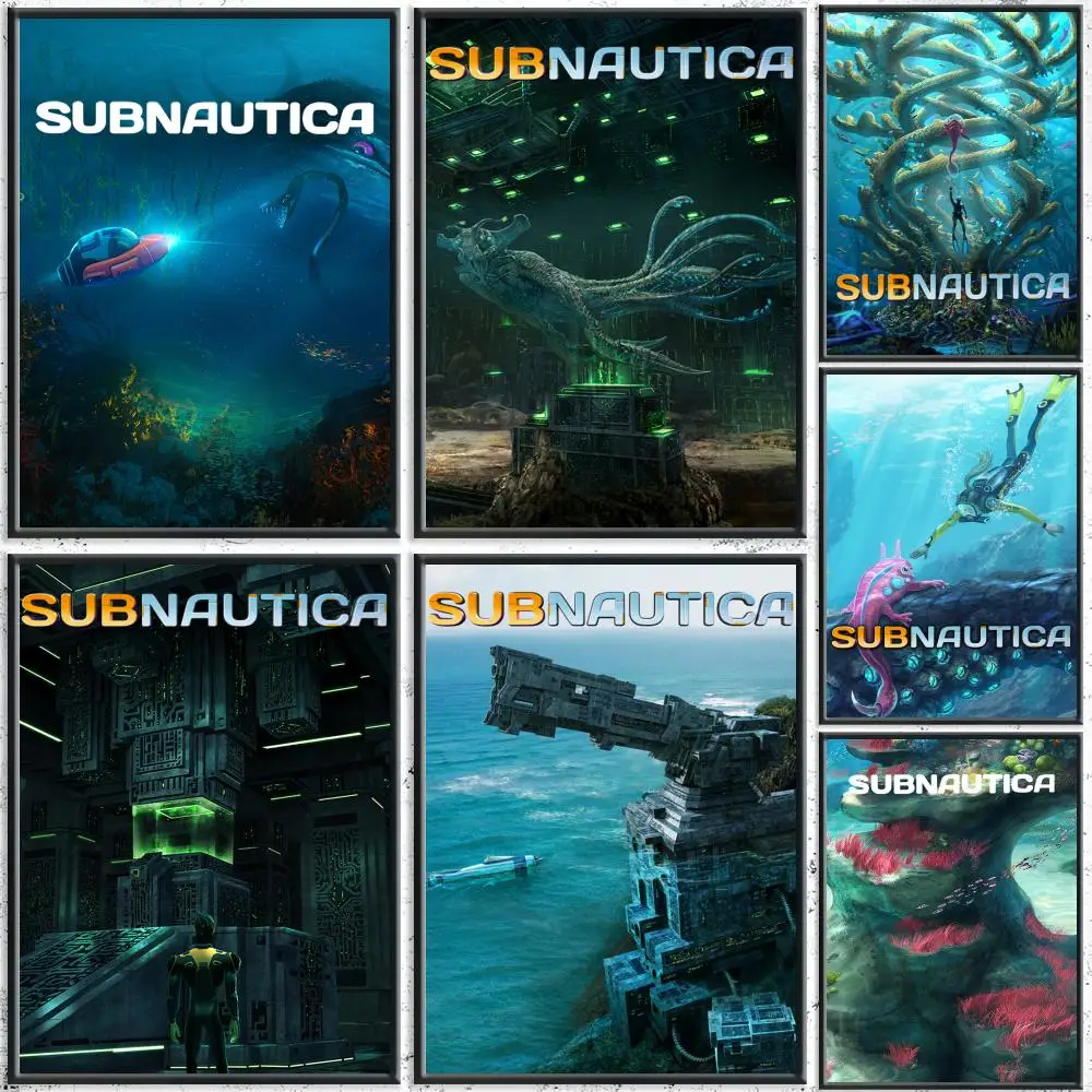 Survival Game Subnautica Poster HD Waterproof Self-Adhesive Wall Art – Multi-Scene Use, Top Gift Pick