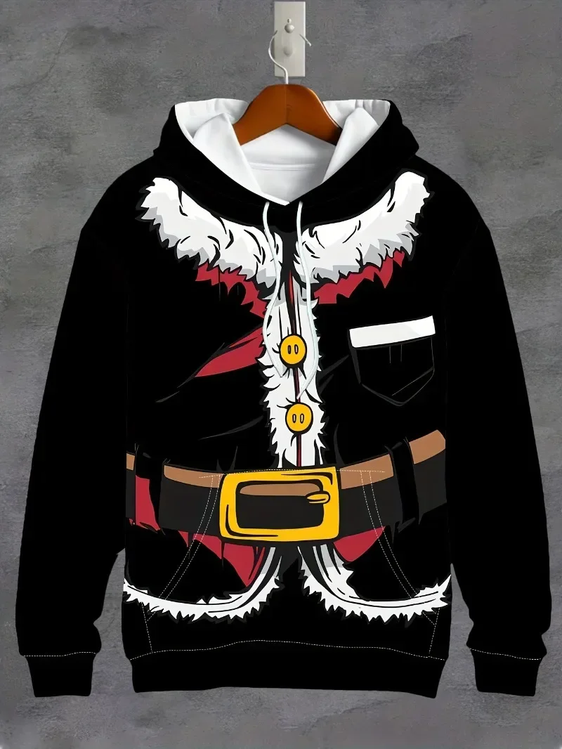 

2024 Christmas Themed 3D Santa Claus Pattern Hooded Sweatshirt Suitable for Both Men and Women Autumn Winter Hot Selling Items