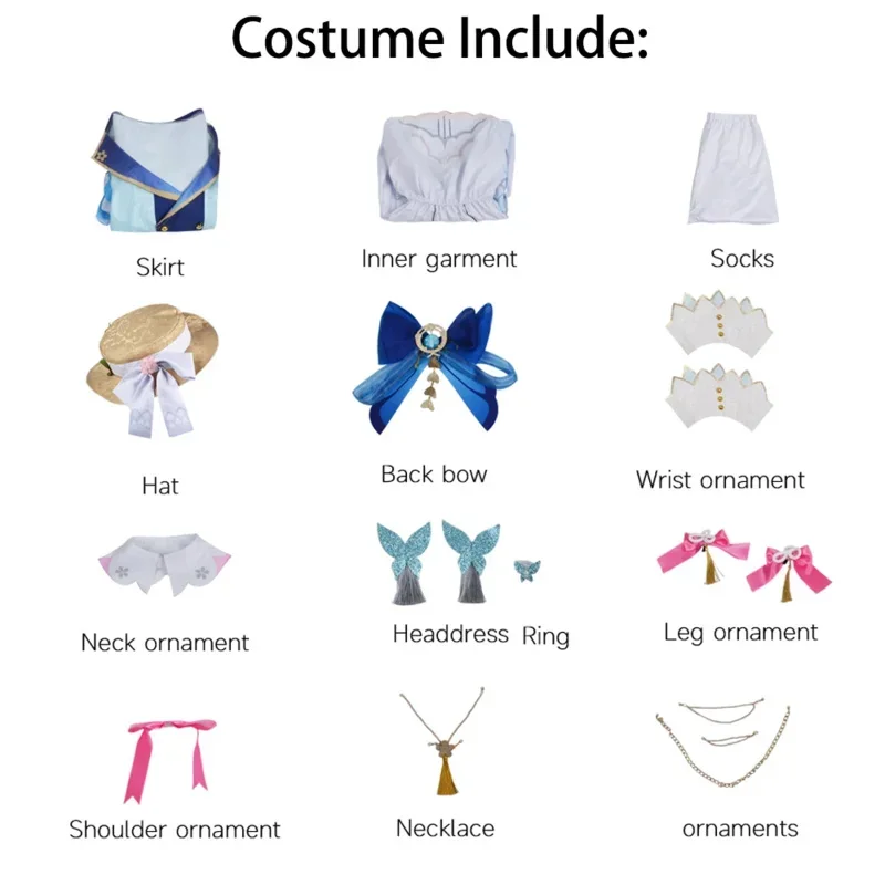 EE01 Genshin impact game new skin Kamisato Ayaka cosplay dress Ayaka Fontaine springbloom missive lolita dress outfit cospla&0Ww