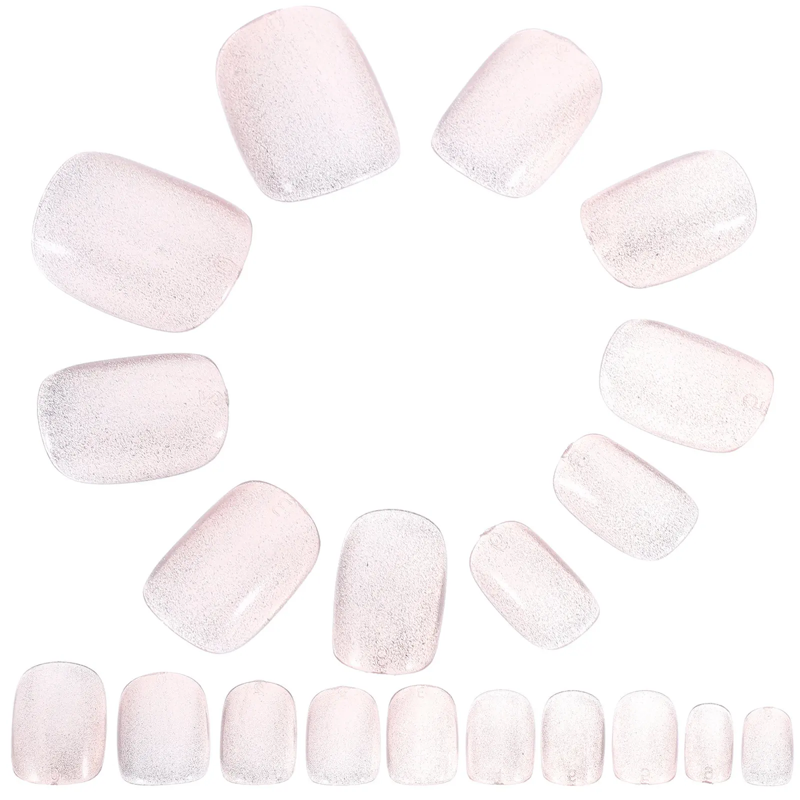 

24Pcs Artificial Nails Press on Glitter Design False Nail Tips Women Manicure Supplies Fake Nails Kit False Nail