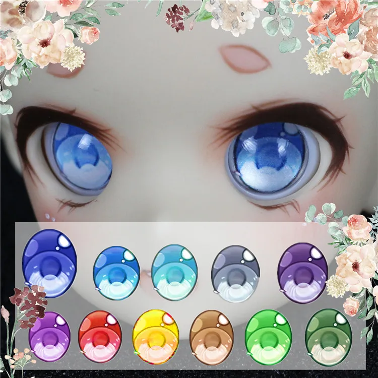 

BJD doll eye is suitable for 8, 10, 12, 14mm rainbow color yuanji 2 dimensional cartoon eye MDD eye pressing doll accessories