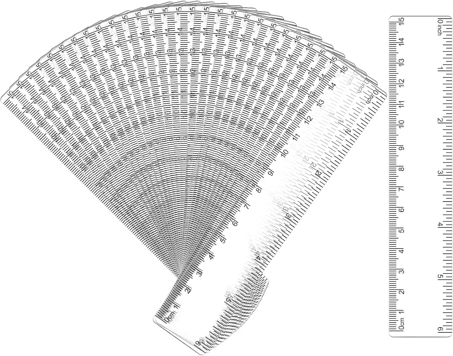 32 Pack 6 Inch Mini Rulers Bulk Plastic Small Rulers with Inches and Centimeters Drafting Measuring Tool Set for Classroom Kids