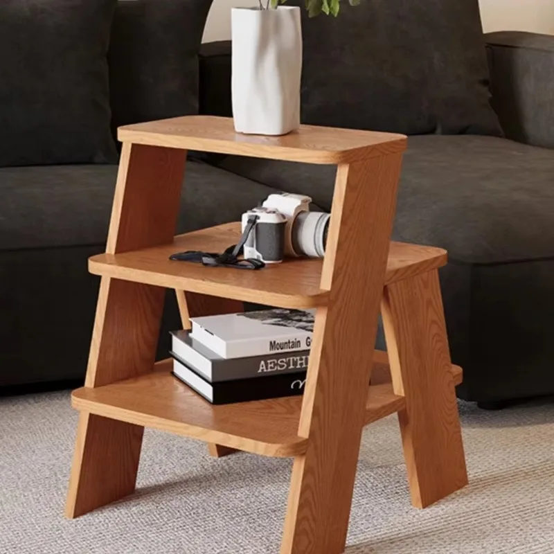 

Minimalist Wooden Stool Multifunctional Designer Bench Living Room Side Table Durable Shoe Changing Stool with Modern Aesthetic