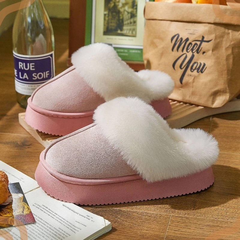 Women's Winter Shoes Exquisite Plush Trim Platform Mules for Woman Comfortable Warm Casual Shoes Designer Shoes Zapatos De Mujer