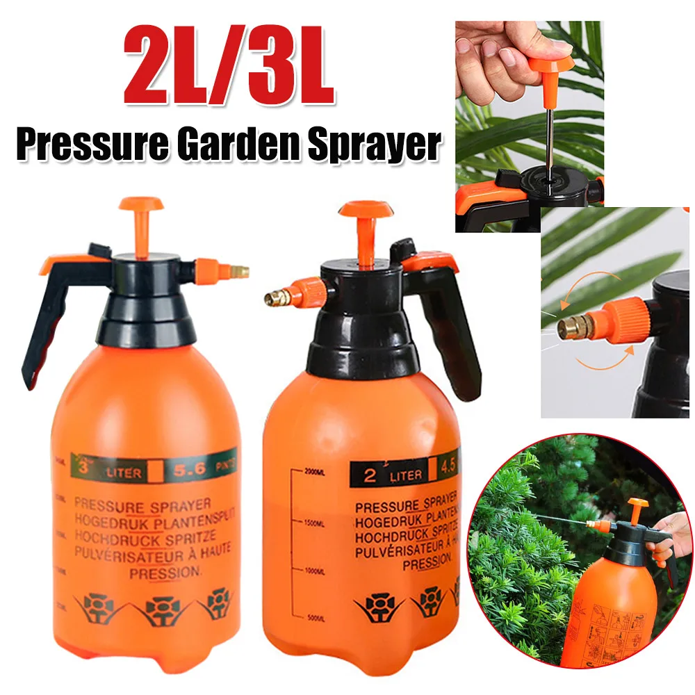 Botella con Bomba Manual de 2L/3L, Boquilla Ajustable, Rociador de Agua, Pulverizador de Agua para Plantas, Flores, Insecticidas/Agua