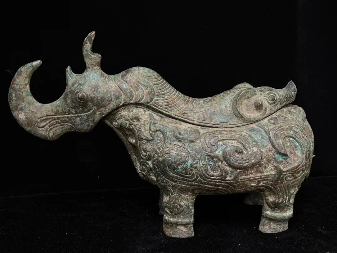 Rare HanDyansty(25-186) Rhinoceros bronze tripod