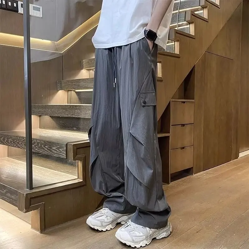 Men's Spring And Summer Man Pants Straight Wide-leg Trousers Trendy Brand Loose Workwear Casual Pants Gym For You Men Sweatpants