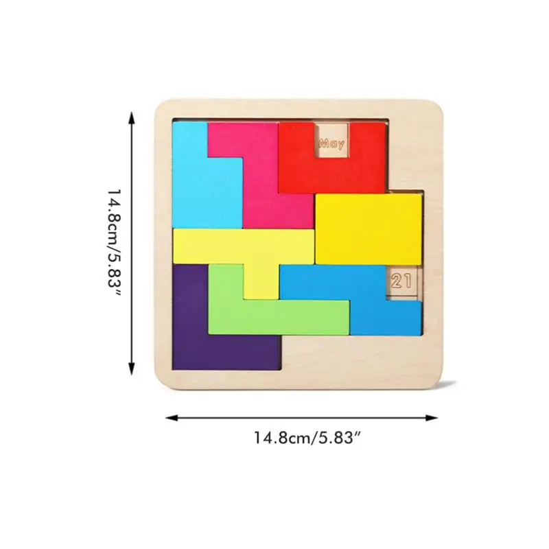 Tageskalender-Puzzle, Holzkalender. Spielen Sie ein anderes Puzzle, um das Datum zu zeigen. Schwieriges Puzzlespiel für den Schreibtisch. PR-Ausverkauf