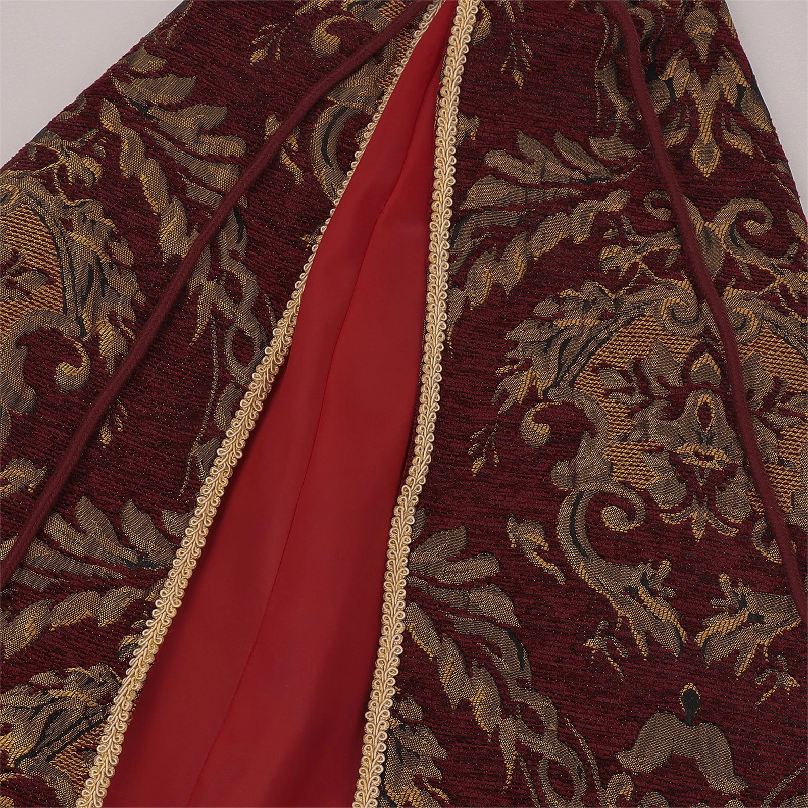 Mantello Tudor da uomo Mantello medievale con ricamo re aristocratico Mantello rinascimentale con mezza spalla Costume da spettacolo teatrale di Halloween