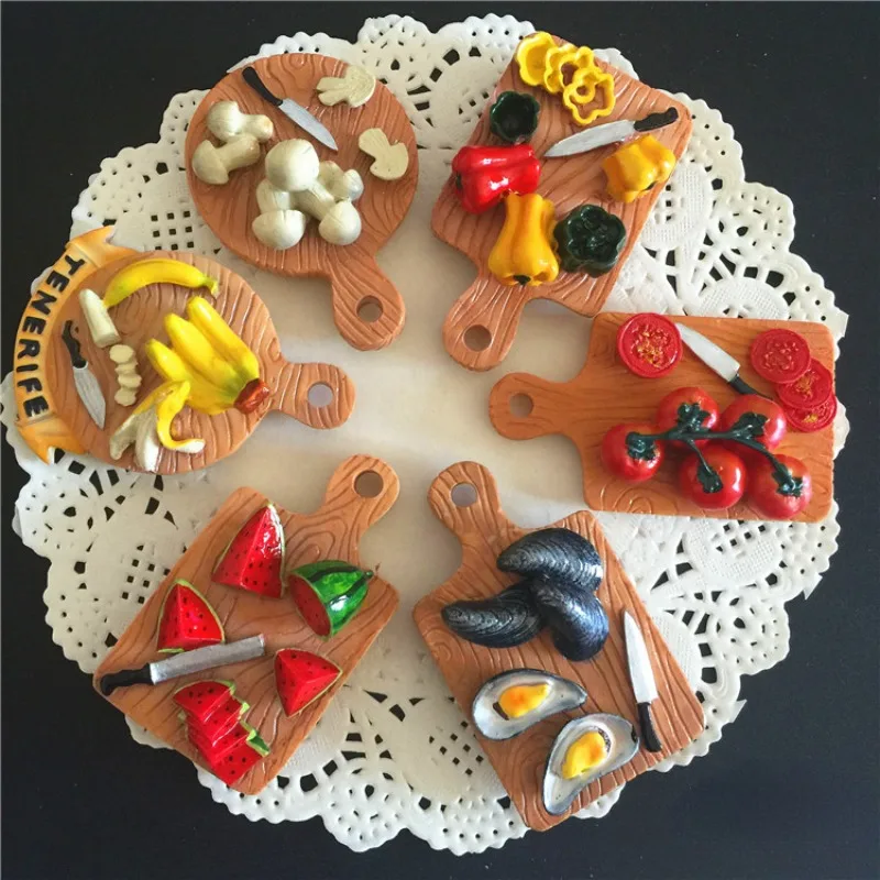 Mini Fruits Vegetables Magnetic Fridge Message Board Magnets Blackboard Magnet Stickers Watermelon Banana Tomato Model