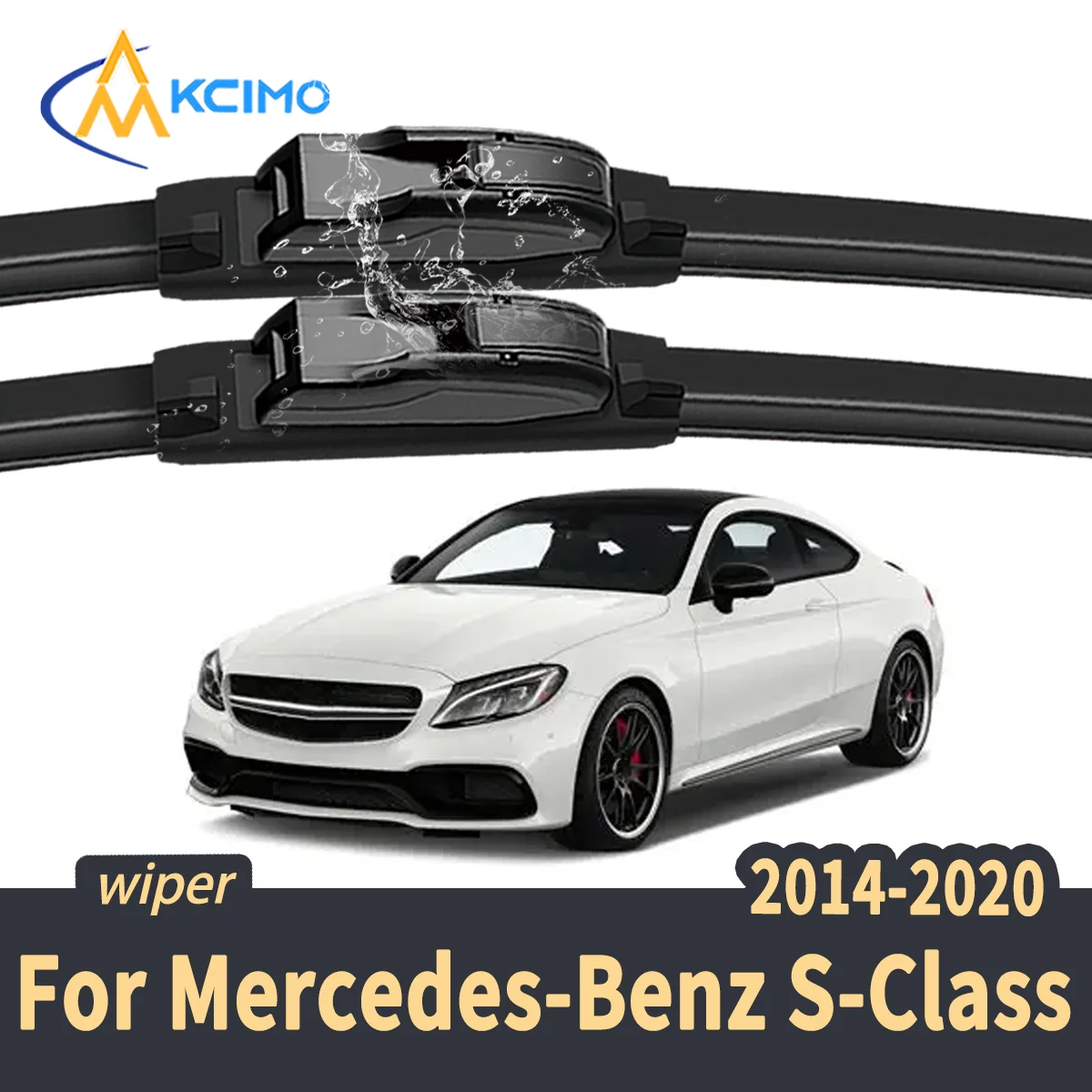 

For Mercedes-Benz S-Class 2014-2020 Windshield Wiper Blades Silent Natural Rubber Car Front Window Replacement Parts