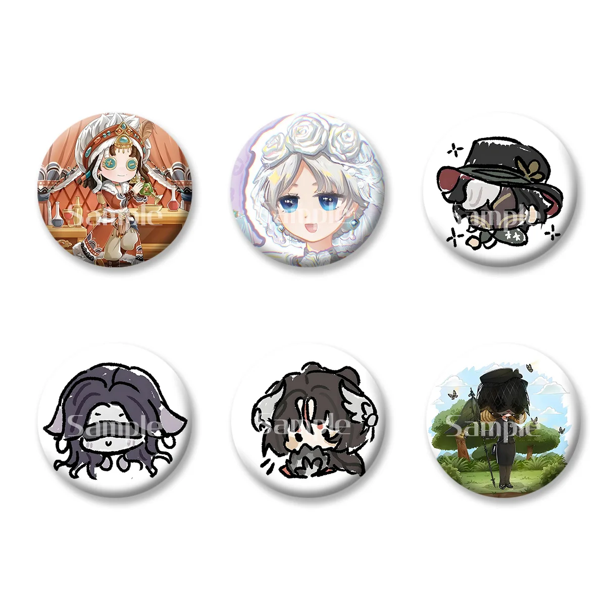 

The Fifth Personality Terror Anime Cartoon Flash Badge Keychains Makeup Mirror Fridge Magnet ACG Goods Game Peripherals Toy Gift