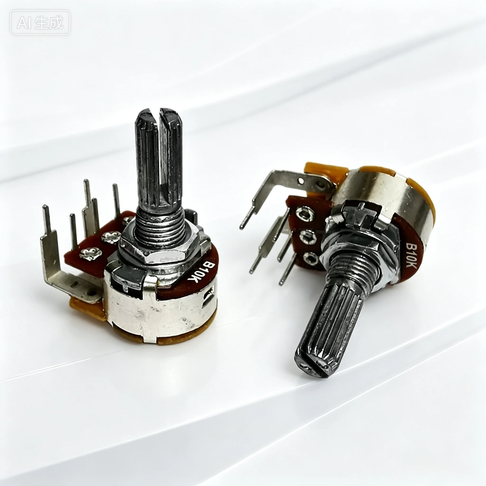 WH148 16mm Carbon Potentiometer 5Pin Bent Pin with Switch B10K Knurled Shaft 20MM