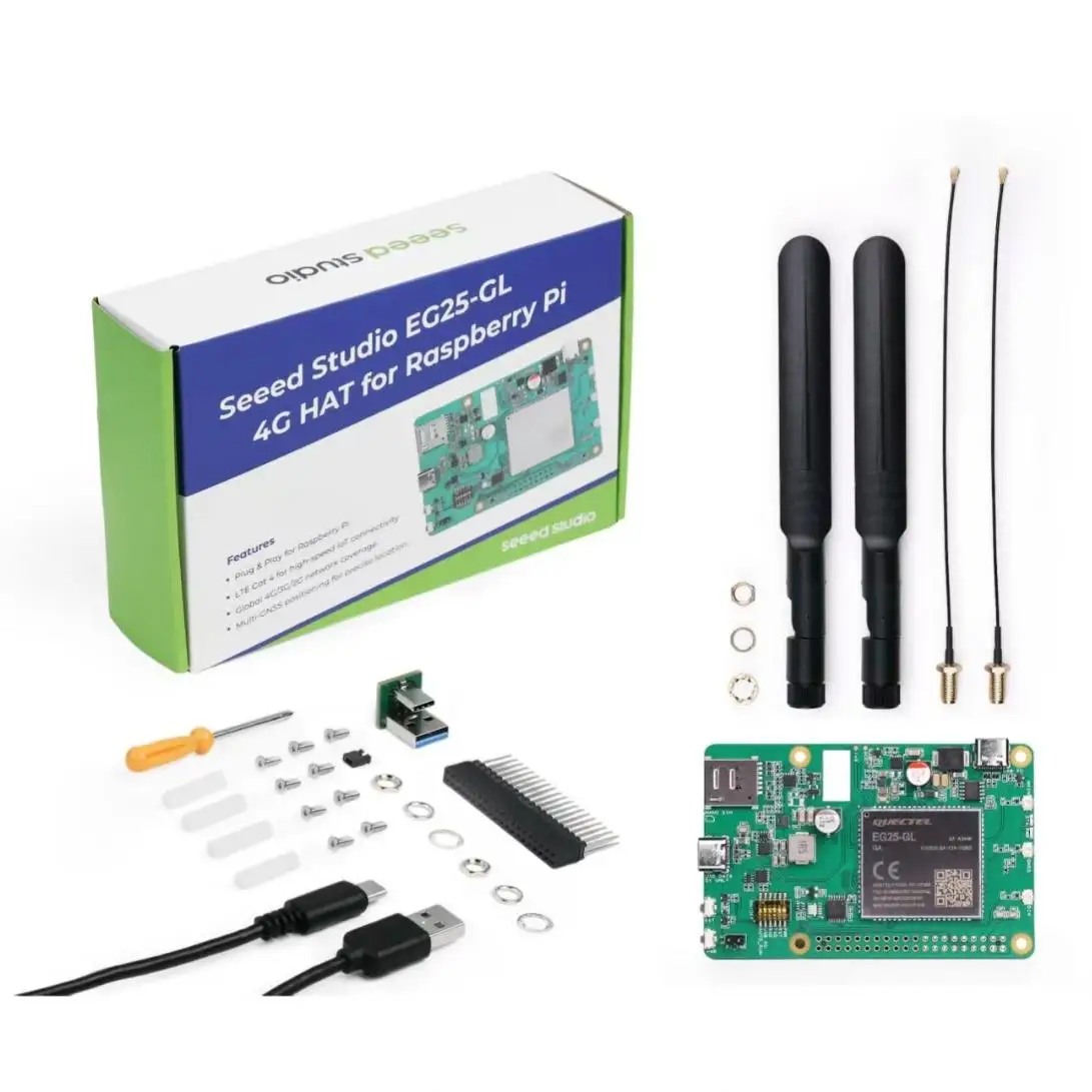 2026 Raspberry Pi 4G LTE CAT4 HAT with Quectel EG25-GL, Plug-and-Play, Global Bands