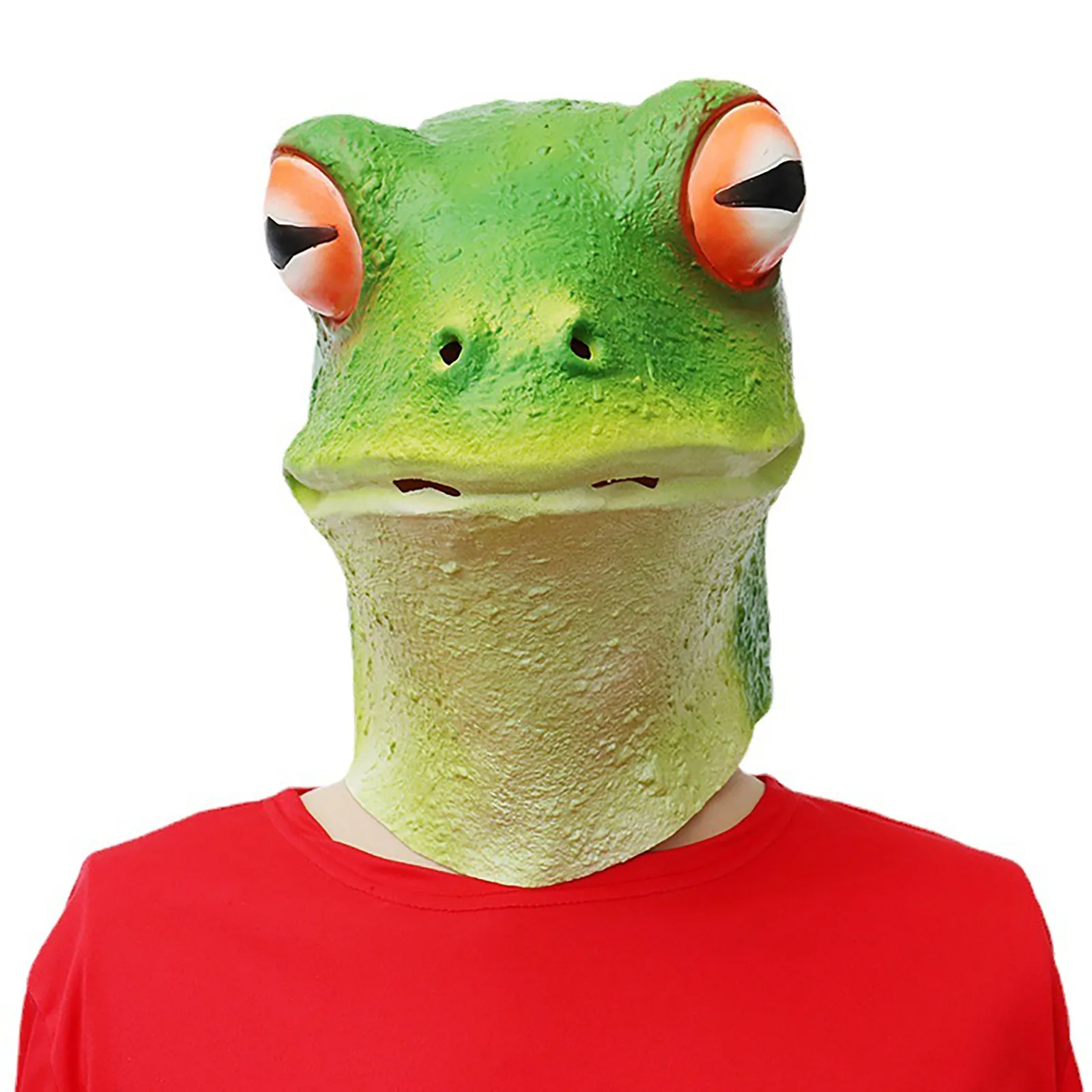 

Funny Cosplay Costume Unisex Adult Women Men Carnival Party Green Frog Mask Headgear Alien Latex Make Fun Of Toys Gifts