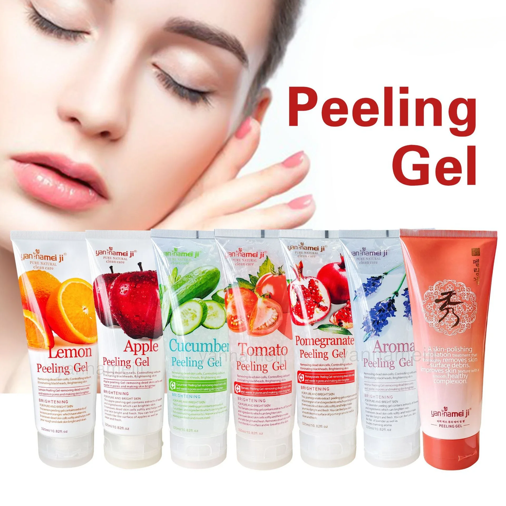 

320ml Exfoliating Gel Apple Cucumber Face Body Scrub Gentle Exfoliating Gel Brightening Moisturizing Skincare