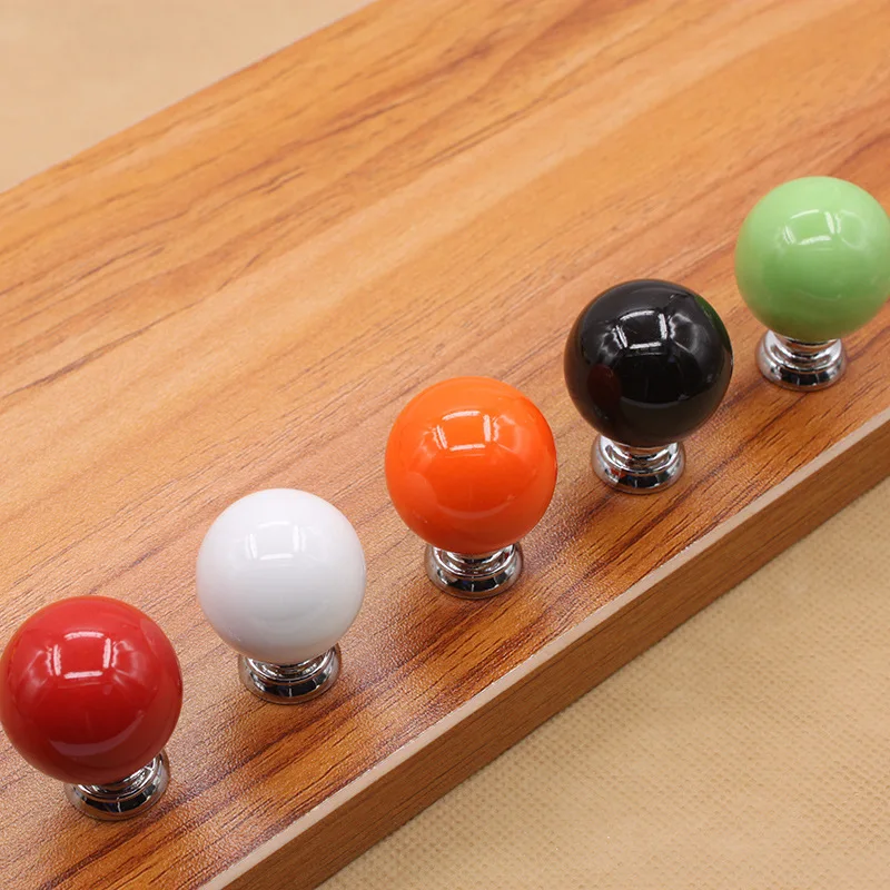 Zinc Alloy Ceramic Knob Handle Single Hole Furniture Handles Drawer Cabinet Door European Pumpkin Cartoon