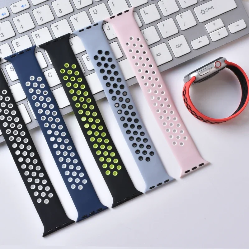 

silicone straps For Apple Watch 10 Band 46/42mm 44mm 45mm 38/40/41mm Elastic Solo LoopBelt Bracelet IWatch 9876543 Ultra 2 49mm