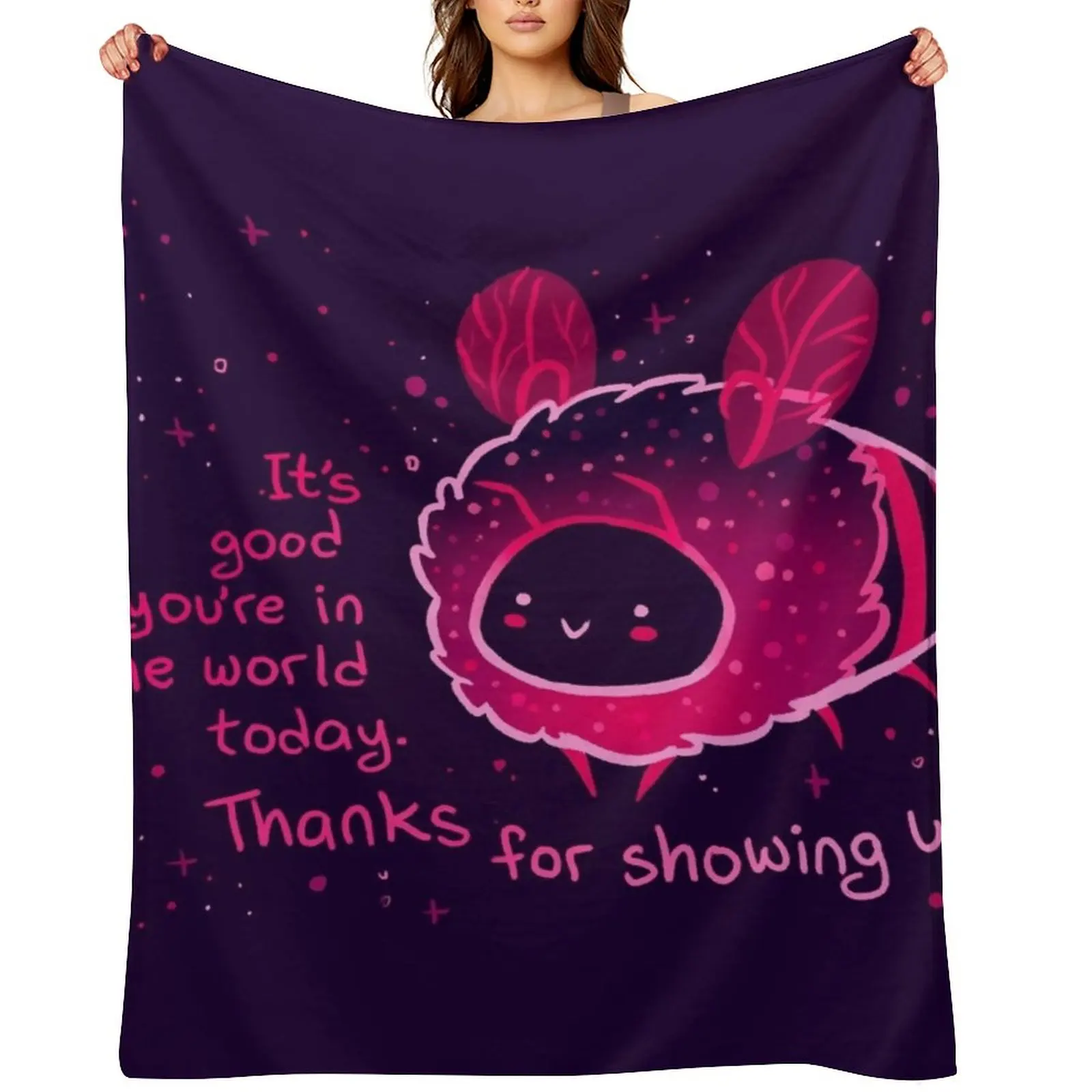 

It's Good You're in the World Today Neon Bee Throw Blanket Decorative Sofa Bed Cute Plaid Bed linens Blankets