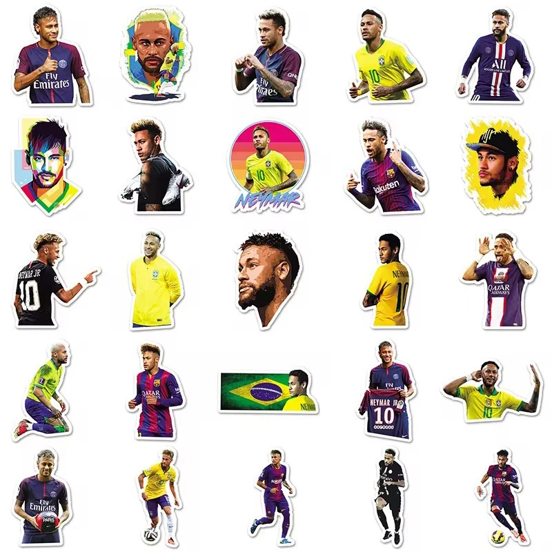 50 STKS Neymar Graffiti Stickers Voetbalster Sportman Water Cup Knapzak Boek Waterdichte Zonnebrandcrème Decoratie Sticker