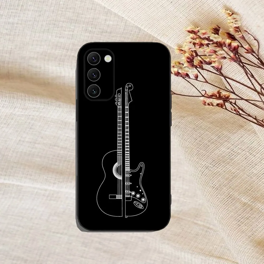 E-Gitarre Musik Handy hülle für Samsung Galaxy A13,A21s,A22,A31,A32,A52,A53,A71,A80,A91 Soft Black Cover