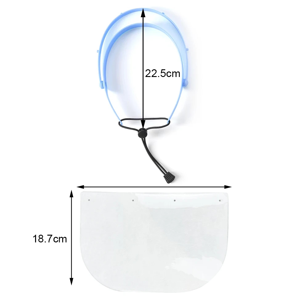 Transparent Dental Protective Face Shield 1 Shelf + 10 Shields Adjustable Anti-Fog Mask Smoke Oil Fog Proof Dustproof Face Masks