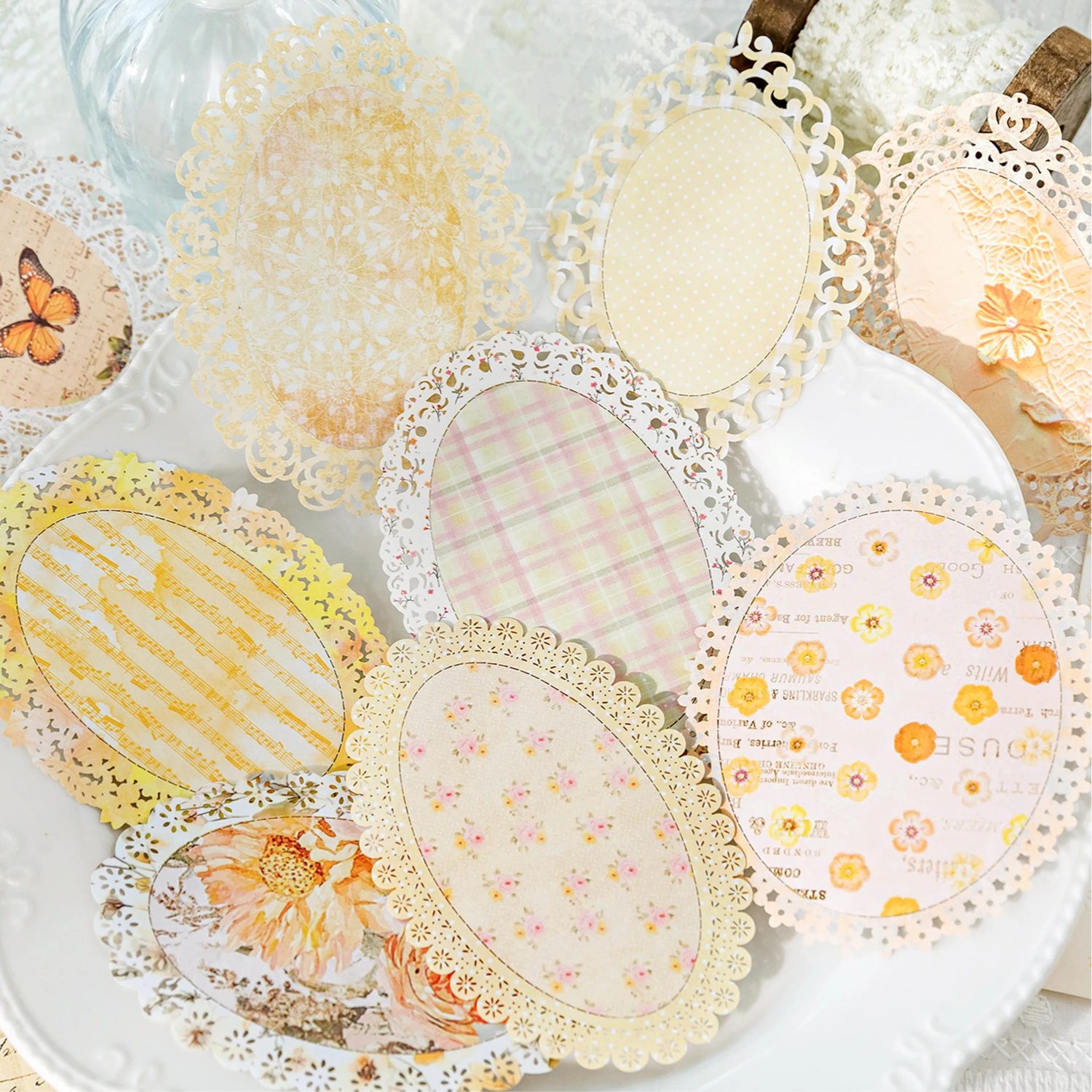Blocco note di carta decorativo retrò adorabile della serie Lace Flower Dream da 12 pacchi/lotto