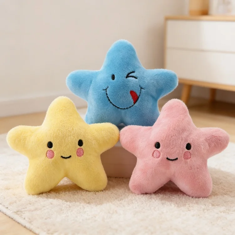 

Pentagonal Smiling Dog Toy That Makes Sounds - Cute and Amusing Plush Toy ， Cat and Dog Toy, Pet Cat Toy, Pet Supplies.