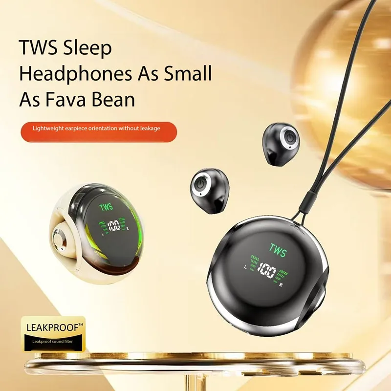 New T09 Hanging Rope Wireless Bluetooth Earphones Exquisite Ultra Small Mini In Ear Sleep Earbuds TWS Noise Cancelling Headphone