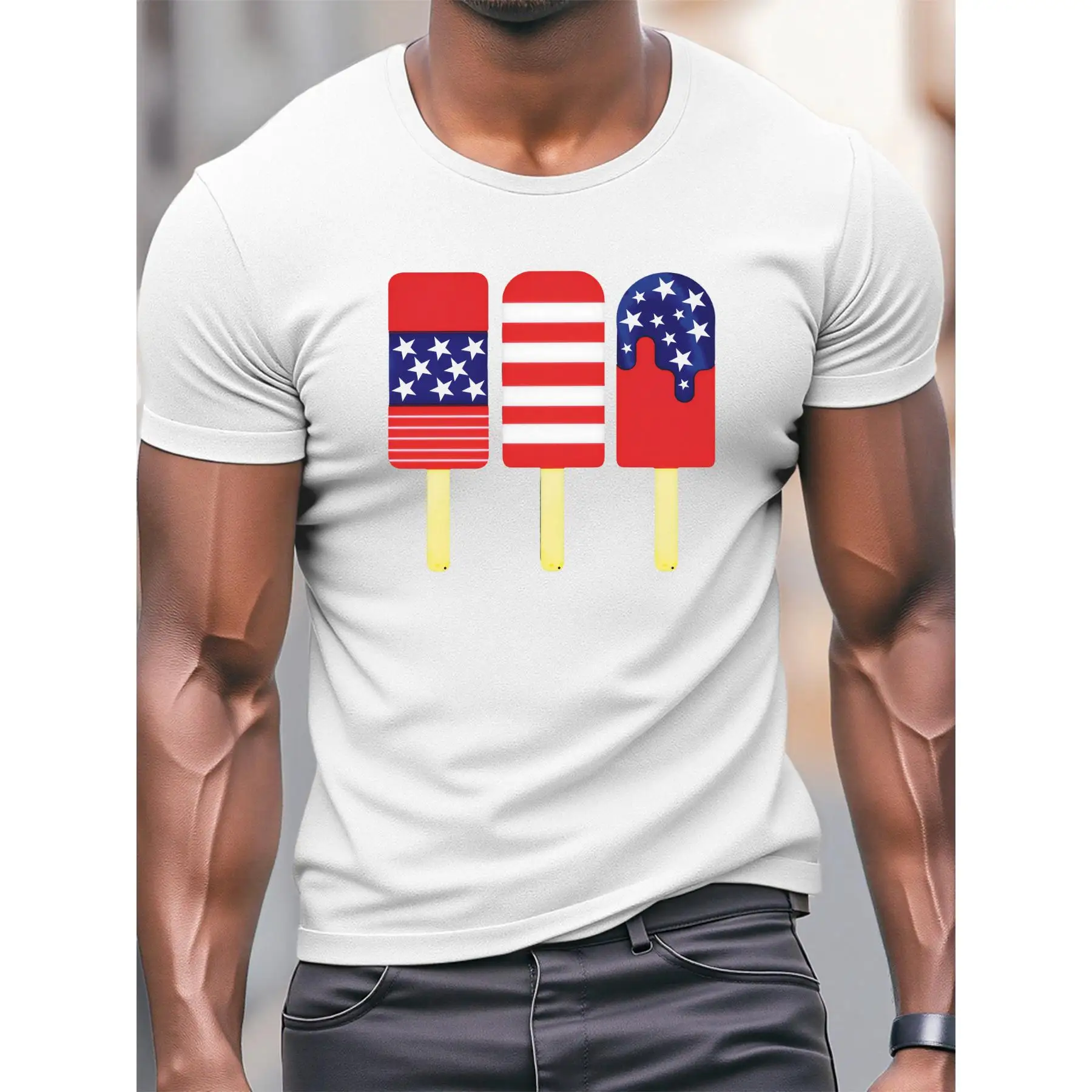

USA Flag Popsicle T-Shirt Men’s & Women’s Patriotic Graphic Tee S-3XL Summer Independence Day Outfit Street Style