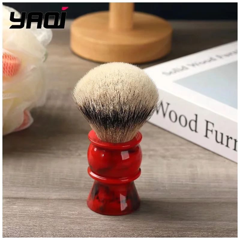 yaqi-pinceau-de-rasage-pour-hommes-cadeau-ideal-24-mm-100-poils-de-soie-outils-de-rasage-a-l’eau-manche-en-resine-rouge-qualite-superieure-pour-l’entretien-et-la-beaute