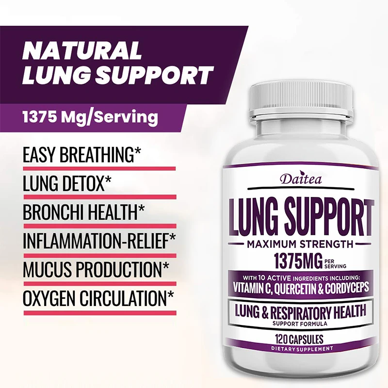 Lung Cleanse and Respiratory System for Lung and Breathing Health - Bronchial and Respiratory System Detox Formula